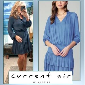 Anthro’s Current Aire,Aurelie Pleated Mini Dress, Chromatic Green, EUC, Size XS